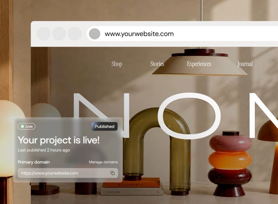 A furniture storefront going live on its own domain